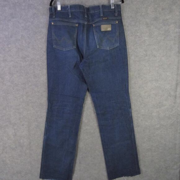 Wrangler Jeans Mens 33x32 Blue Cowboy Cut Slim Fit High Rise 936DEN Raw Hem - Picture 5 of 7